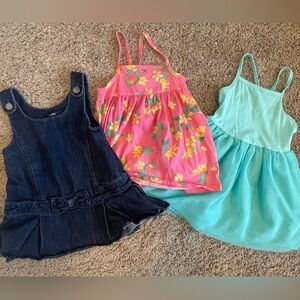 18 month toddler girls spring/summer dress bundle     |  3 pieces total